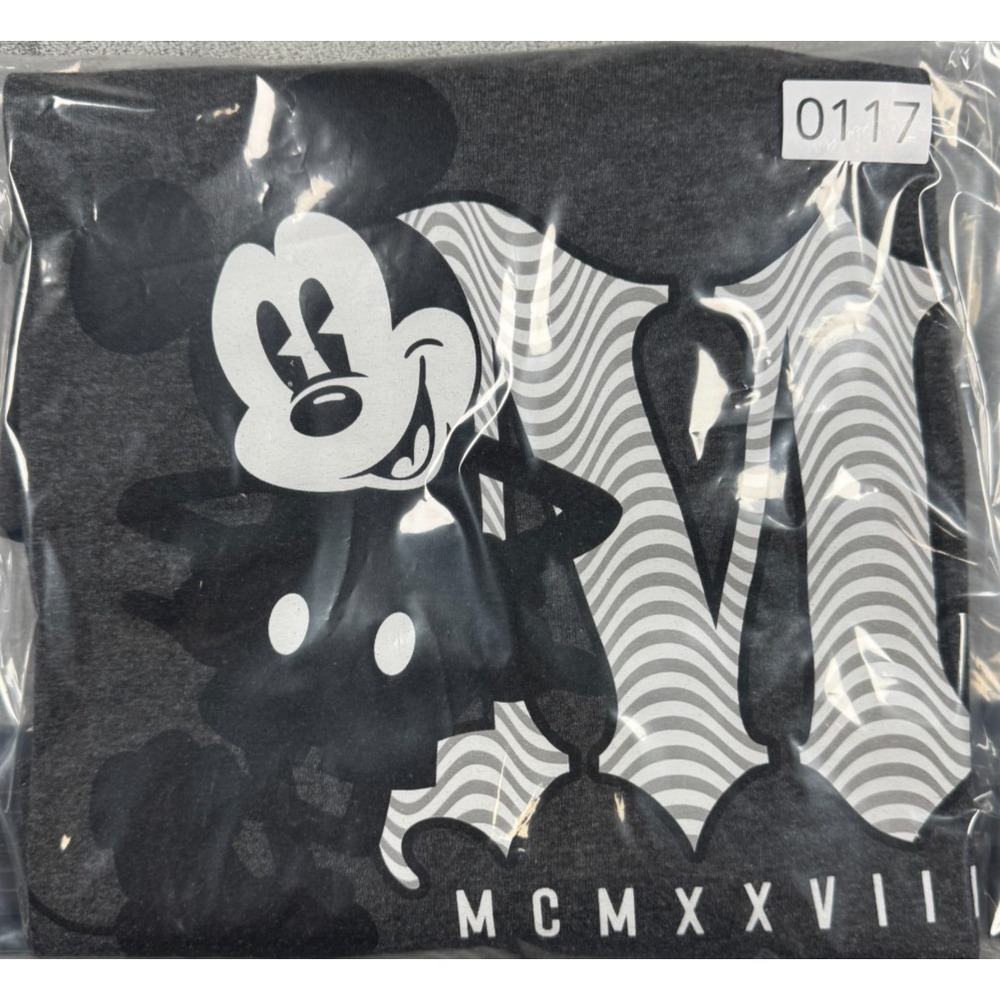 Neff x Disney Tee Shirt Charcoal Grey Mickey Mouse Graphic Print Mens Size Large - Picture 11 of 11
